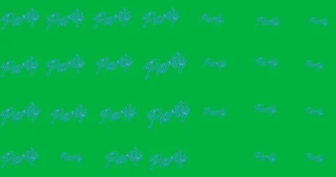 Digital animation of multiple blue party text banners in seamless pattern Stock-Footage 318769288