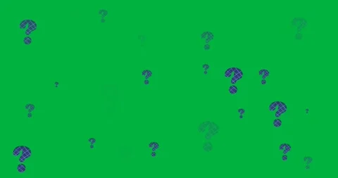 Digital animation of multiple blue question mark symbols against black Video stock 318570497