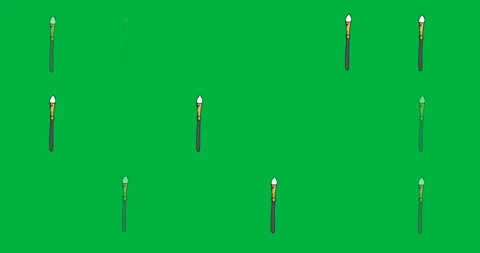 Digital animation of multiple concealer brush icons against black background Stock Footage 325645804