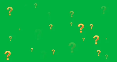 Digital animation of multiple golden question mark symbols against black Video stock 318570410