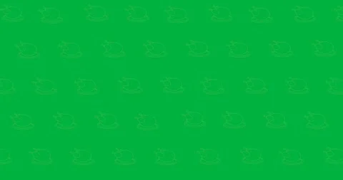 Digital animation of multiple green cooked turkey icons in seamless pattern 스톡 동영상 318862541