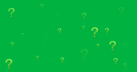 Digital animation of multiple green question mark symbols against black Video stock 318570439