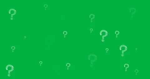 Digital animation of multiple grey question mark symbols against black Stock Footage 318570539