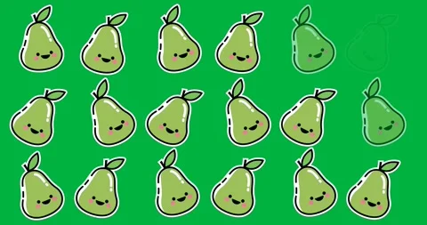 Digital animation of multiple guava icons against black background Stock Footage 318941872