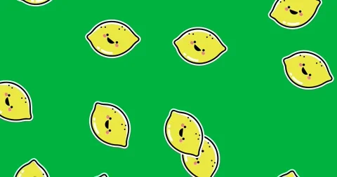 Digital animation of multiple lemon icons falling against black background Stock Footage 318941940
