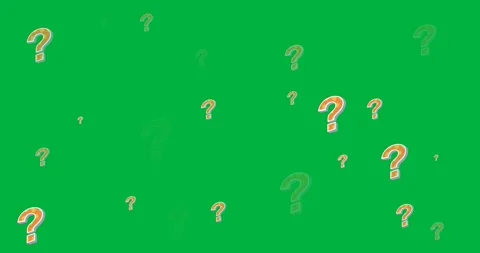 Digital animation of multiple orange question mark symbols against black Stock Footage 318570518