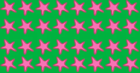 Digital animation of multiple pink starfish icons in seamless pattern against Stock Footage 318999865