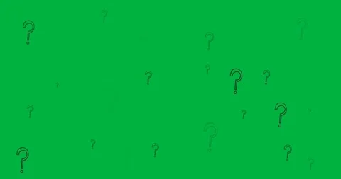 Digital animation of multiple question mark symbols against white background Stock Footage 318570415