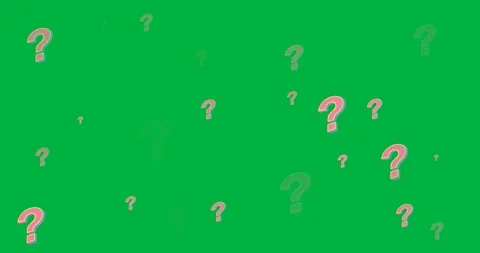 Digital animation of multiple question mark symbols against black background Stock Footage 318570418