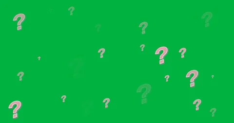 Digital animation of multiple question mark symbols against black background Stock Footage 318570438