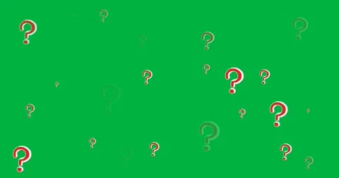 Digital animation of multiple red question mark symbols against black background Stock Footage 318570467