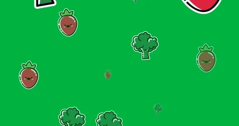 Digital animation of multiple vegetables icons in seamless pattern against black Stock Footage 318701740