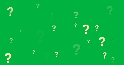 Digital animation of multiple yellow question mark symbols against black Video stock 318570491
