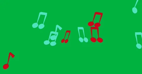 Digital animation of musical elements icons against black background Stock Footage 318632800