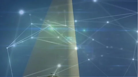 Digital animation of network of connections over multiple security padlock icons 스톡 동영상 328977098