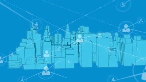 Digital animation of network of profile ... | Stock Video | Pond5