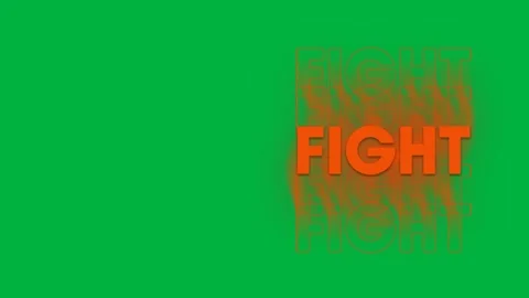 Digital animation of orange fight text multiplying against white background Stock Footage 325030755