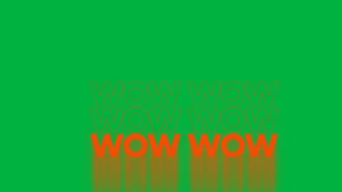 Digital animation of orange wow text multiplying against white background Stock Footage 325178215