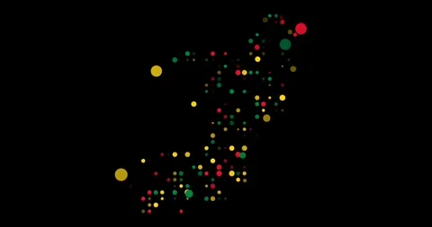 Digital Animation Orbs Assemble Map of Congo Stock Footage 319834218