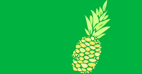 Digital animation of pineapple icon moving against black background 스톡 동영상 318999850