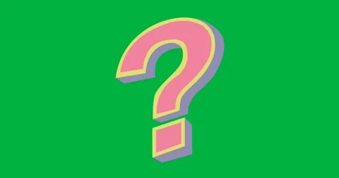 Digital animation of pink question mark symbol against black background Stock Footage 318570380