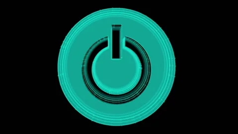 Digital Animation of Power Button icon. Stock Footage 218158035