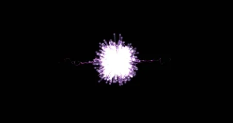Digital animation of purple light trail exploding against black background Stock Footage 328460152