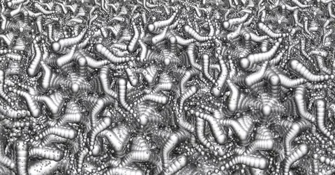 Digital animation of a quantity of appearing shapes Stock Footage 70397234