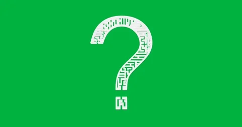 Digital animation of question mark symbol against black background Stock Footage 318570385