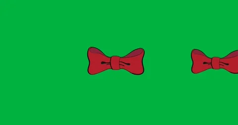 Digital animation of red bow icons in seamless motion against black background Stock Footage 325645847