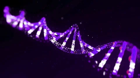 Digital animation of red DNA chain spinning against black background Stock Footage 311324136