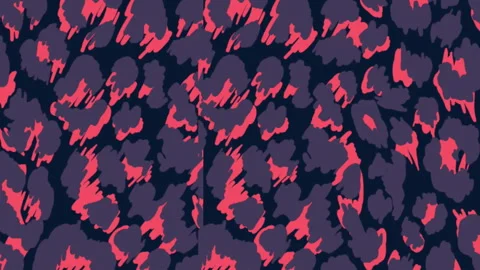 Digital animation of red light trails over leopard print texture against black Stock Footage 313321394