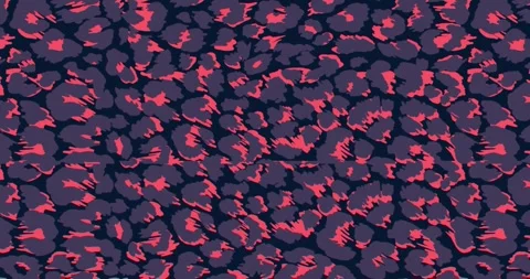 Digital animation of red light trails over leopard print texture against black Stock Footage 328237473