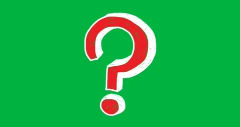Digital animation of red question mark symbol against black background Stock Footage 318570389