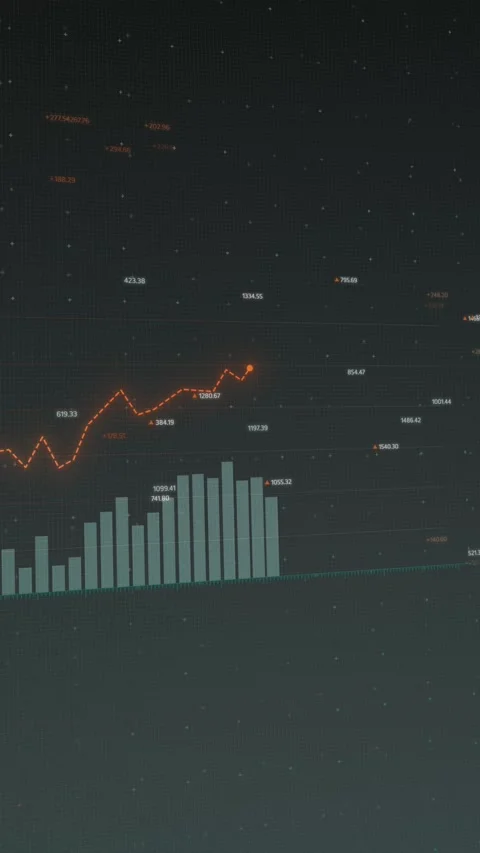 Digital animation of rising popularity trends and growth, dynamic upward Stock Footage 292904098