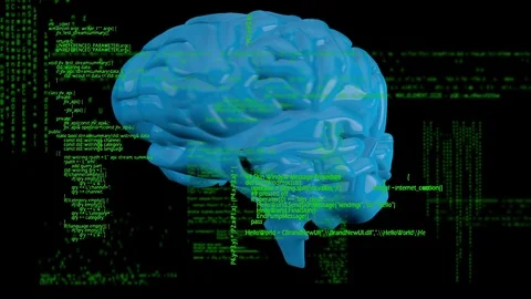 Digital animation of a rotating brain Stock Footage 106227357