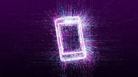 Digital animation of the sign of a mobile device Stock Footage 108229461