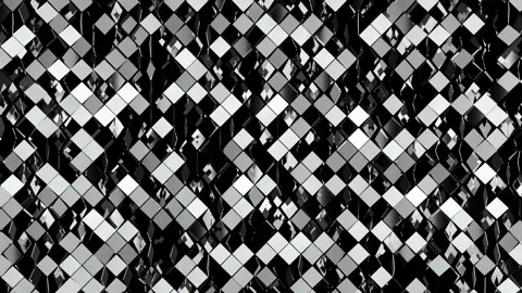 Digital animation of silver rhombus patterns moving in the screen. The game of Video stock 117483146