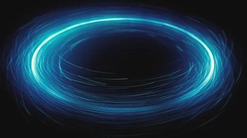 Digital Animation With Slow Motion Spinning Circles Stock Footage 345149966
