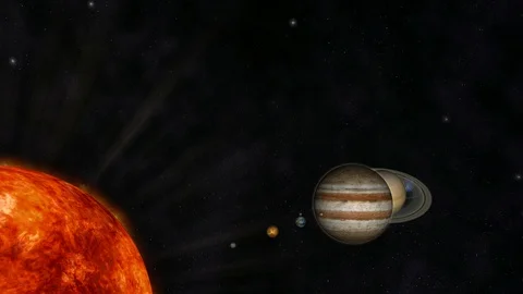 Digital Animation of the Solar System Stock Footage 86898332