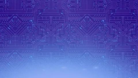 Digital animation of start text over neon squares against microprocessor Stock Footage 327273743