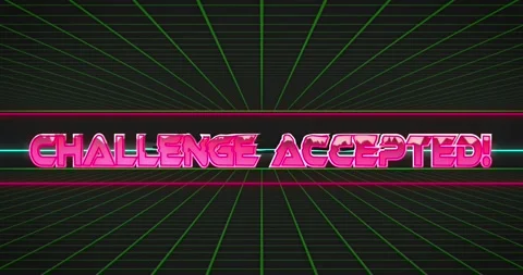 Digital animation of start text over neon banner against grid network and Stock Footage 329781369