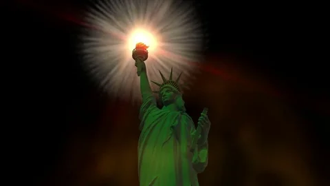 Digital Animation of the Statue of Liberty Stock Footage 72278705
