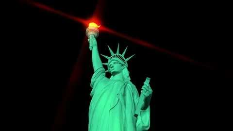 Digital Animation of the Statue of Liberty Stock Footage 72296590