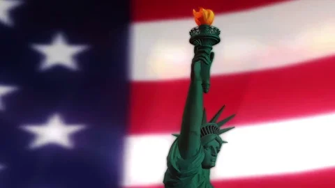 Digital Animation of the Statue of Liberty Stock Footage 73094019