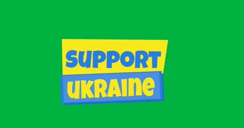 Digital animation of support ukraine text banner against transparent background Stockbeeldmateriaal 318432956