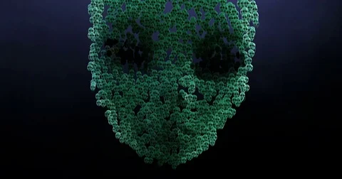 Digital animation of surreal alien heads Stock Footage 70515807