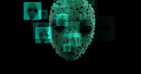 Digital animation of surreal alien heads Stock-Footage 70517168