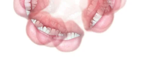 Digital animation of swirling lips Stock Footage 71210724