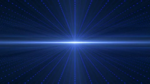 Digital animation, technology background. A stream of particles with a beam Stock Footage 308112309